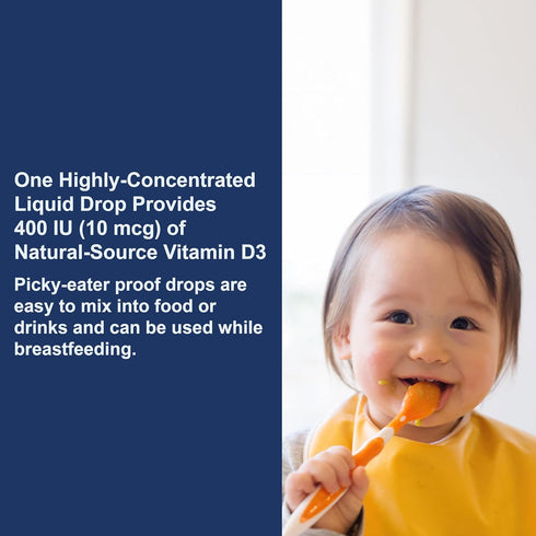 Carlson - Baby's Super Daily D3, Baby Vitamin D Drops, 400 IU (10 mcg) per Drop, 1-Year Supply, Vegetarian, Liquid Vitamin D for Infants and Toddl...