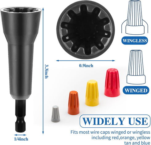 4 Pcs Wire Twisting Tool Nut Twister Bit Driver for Drill Electrical Wire Stripper and Twister Wire Connector Socket Nut Twist Wire Tool with 1/4'...