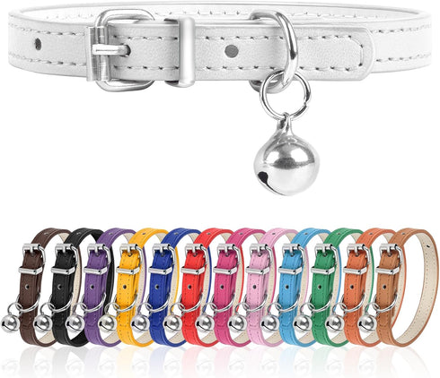 XS Dog Collar for Teacup Adjustable Teacup Dog Collar for Small Medium Large Dogs 3/8 inch Width (White, XS)...