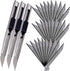 9mm Snap Off Utility Knife 3 Pack High Hardness Retractable Box Cutters with 30 Pcs Snap Off Blades,Art Craft Hobby Cutter 9mm Knife for Home Offi...