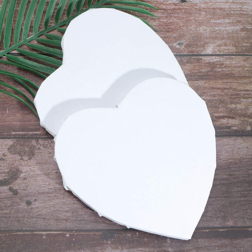 EXCEART Blank White Canvas Boards Heart Canvas Painting Drawing Board Cotton Art Panels for Oil Watercolor Paint 2pcs (Width 20cm)...