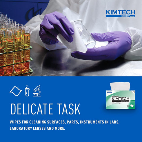 Kimberly-Clark B0013HT2QW– Kimtech Science KimWipes Delicate Task Wipers; 4.4 x 8.4 in. (11.2 x 21.3cm); 1-Ply, (Pack of 1, 286 Count)...