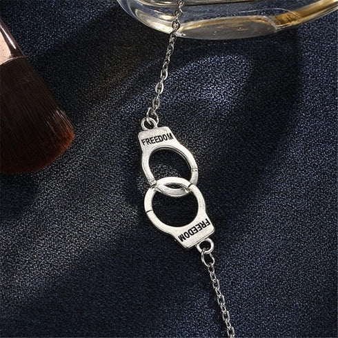 Handcuffs Anklet Bracelet stainless steel Cute Silver Anklets chain charm Foot Jewelry Accessories for Women Summer Beach...