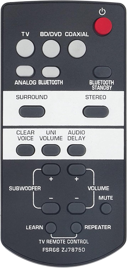 FSR66 ZJ78750 Replaced Remote fit for Yamaha AV Receiver YAS-103 ATS-1030 ZJ787500 YAS-93...