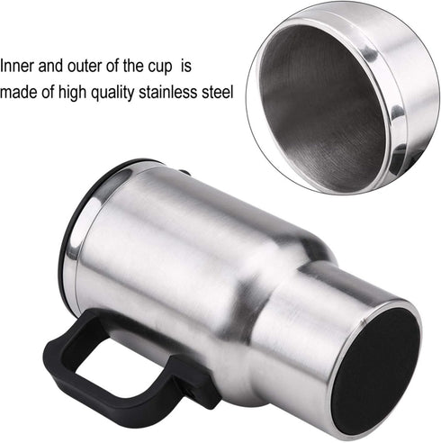 for mini electric kettle Gorgeri 12V Car Kettle, 450ml Electric In-car Stainless Steel Car Kettle Cup Travel Heating Cup Coffee Tea Car Cup Mug...