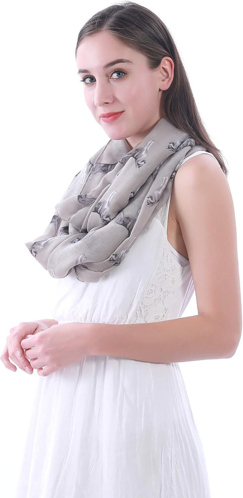 Siberian Husky Dog Print Women's Infinity Scarf Lightweight...
