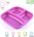 GET FRESH Bamboo Kids Divided Plates Set – 2-Pack 3 Compartment Bamboo Childrens Plates for Kids Meals – Reusable Bamboo Toddler Divided Plates Se...