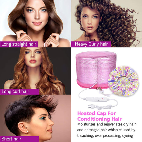 Upgrade Heating Cap For Hair Spa,Electric Hair Cap, Thermal Cap For Home Hair Spa Hair Steamer Cap Beauty Nourishing Hair Care Hat with 2 Level Te...