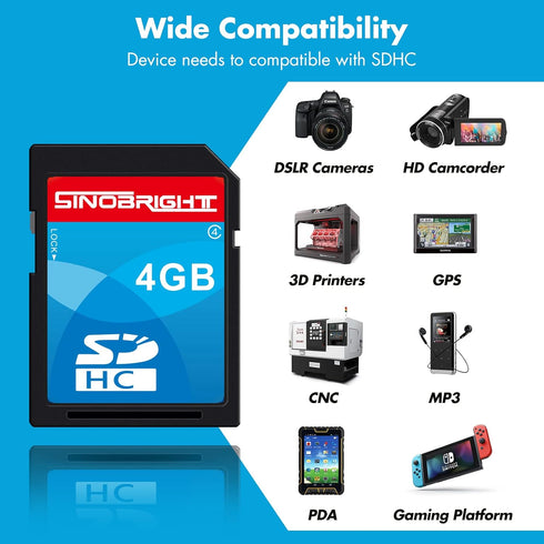 SD Card 4GB SDHC Class 4 Flash Memory Card 4 GB Digital Camera Cards 1Pack...