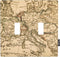 Antique Old Map 2-Gang Wall Plate Retro Beige European Map Italy France Spain Mediterranean Continent Vintage Nautical Toggle Light Switch Covers ...