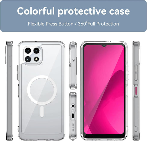 Osophter for Revvl 7 5G Case: Clear Transparent Phone Cover?Military-Grade Protection??Anti-Yellowing? for T-Mobile Revvl 7 5G Magnetic Case-Clear...