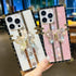 Luxury Square Compatible with iPhone 13 Pro Max 6.7 Inch Case, Cute Bling Pearl Butterfly Diamond Kickstand Cover, Glitter Silicone Shockproof Pro...