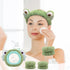 3-Piece Frog Spa Headband and Wristband Set - Green Frog Eye Elastic Headband,Cute Makeup Hair Band with Wristband for Women Girls Face Washing Sk...