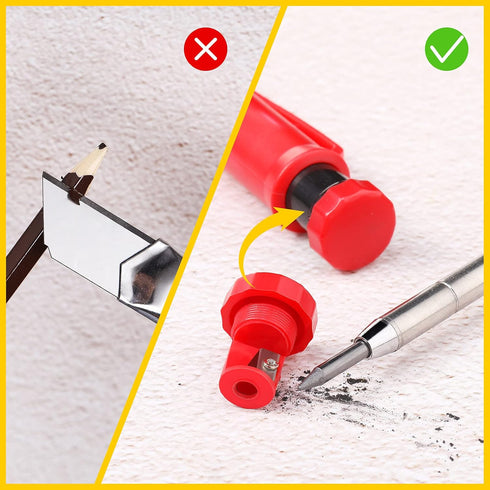 Outus Solid Carpenter Pencil with Sharpener and Mechanical Pencils Woodworking Pencils for Wood Flooring Marker Carpenters Drawing Scriber Archite...