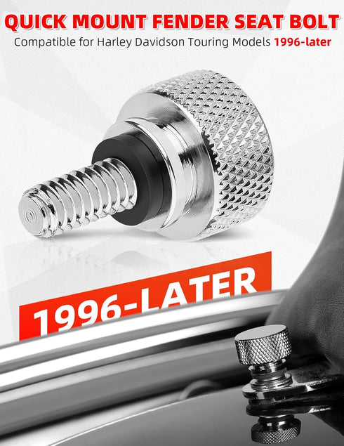 Amazicha 2 PCS Stainless Steel Fender Seat Bolt Screw Chrome 1/4"-20 Thread Compatible for Harley Davidson Touring Softail Dyna Sportster 1996-202...