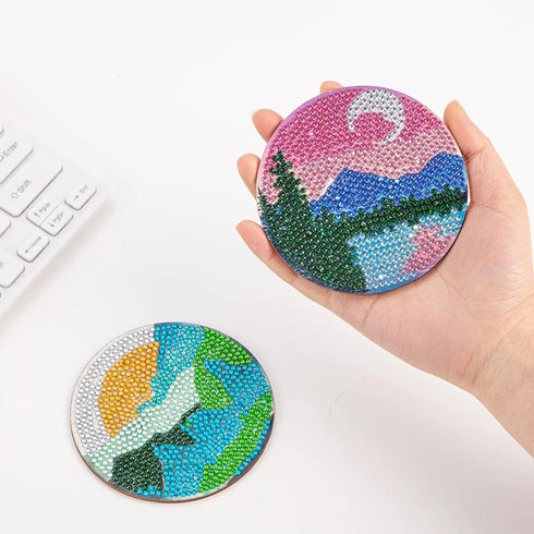 Diamond Art Coasters Kits for Beginners, Adults & Kids Diamond Dot Kit Art Craft Supplies,Painting Coasters with Holder...
