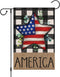Louise Maelys 4th of July Garden Flag 12x18 Double Sided, Small Burlap Welcome Patriotic Strip Stars Garden Yard House Flags Buffalo Check Plaid f...