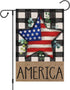 Louise Maelys 4th of July Garden Flag 12x18 Double Sided, Small Burlap Welcome Patriotic Strip Stars Garden Yard House Flags Buffalo Check Plaid f...