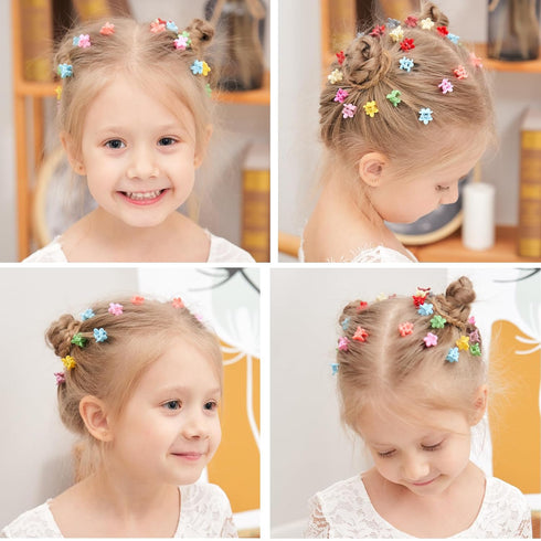 choicbaby 80PCS Baby Hair Clips for Girls 16 Different Variety of Colors Cute Baby Hair Accessories Mini Flower Hair Clip for Infant Fine Hair...