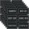 Segbeauty 36PCS Black Waterproof Labels, Self-Adhesive Bathroom Labels for Organizing, Removable Printed Shampoo Conditioner Body Soap Bath Salt E...