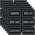 Segbeauty 36PCS Black Waterproof Labels, Self-Adhesive Bathroom Labels for Organizing, Removable Printed Shampoo Conditioner Body Soap Bath Salt E...