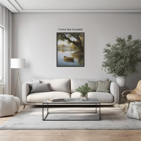 Posterizer 1 pcs- lake scene-nature-oil painting style 1-Landscape & Nature Art-Floral Botanical Art- Decor for Home & Office- unframed wall art...