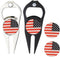 2 Pcs Golf Divot Repair Tool Divot Tool and Ball Marker, Gift Ideas Golf Multitool for Men Golfers (Flag)...