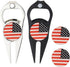 2 Pcs Golf Divot Repair Tool Divot Tool and Ball Marker, Gift Ideas Golf Multitool for Men Golfers (Flag)...