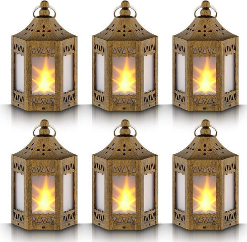 Mini Star Lantern with Flickering LED,Battery Included,Decorative Hanging Light,Christmas Decoration,Indoor Candle Lamp,Battery Lantern Indoor Use...