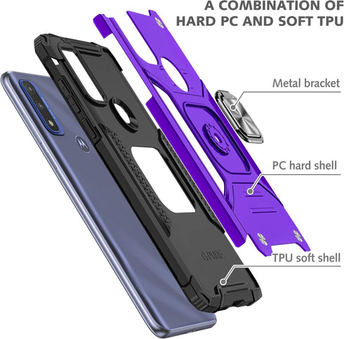 YmhxcY for Motorola Moto G Power 2022 /Moto G Play 2023 & Moto G Pure 2021 case with Military-Grade Explosion-Proof Screen Protector?2 Pack?,Rotat...