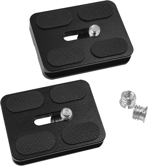 2 Pack 50mm Camera Quick Release Plate with 1/4 "-20 Camera Screw, Tripod Mount Plate Fits Arca Swiss Standard Type Clamp for Camera Tripod Ball H...