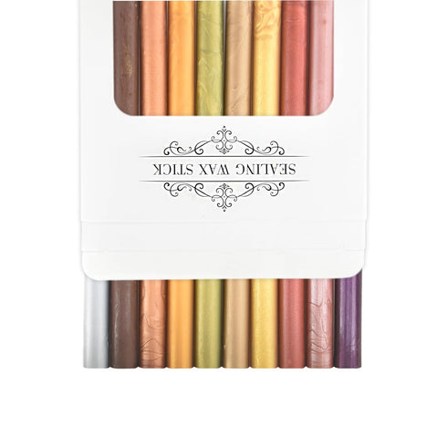 Glue Gun Sealing Wax Rods, Sealing Wax Sticks for Wax Seal Stamp, 10pcs Pack Mix Color - Metallic...