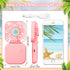 Hortsun 3Pack Necklace Fan Portable Neck Hanging Fan Mini Fan Handheld Fan for Cooling Small Personal Hands Free Fan USB Rechargeable Battery 3 Sp...