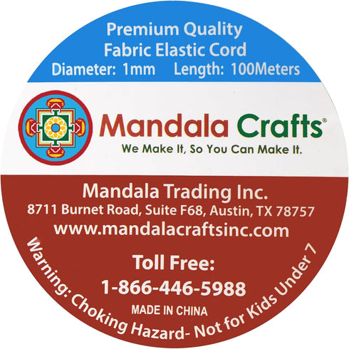 Mandala Crafts 1mm Elastic Cord Stretchy String for Bracelets, Necklaces, Jewelry Making, Beading, Masks; 109 Yards Black...