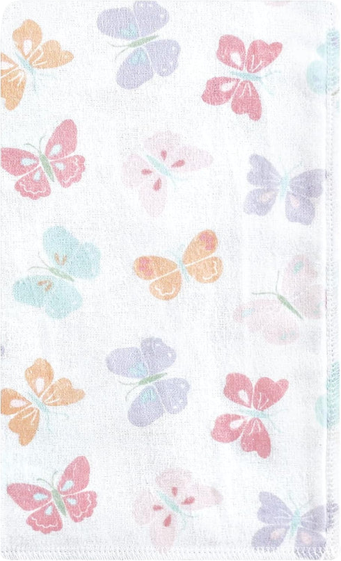 Hudson Baby Unisex Baby Cotton Flannel Burp Cloths, Pastel Butterfly, One Size...