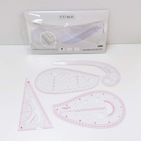 Fashion Clear Metric Sewing Ruler Set, French Curve Pattern Ruler Kit for Beginners Tailors Designers (A-9-Piece Set)...