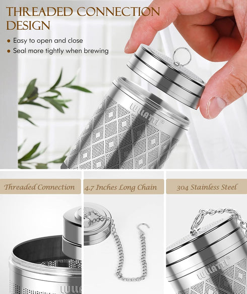 Tea Infusers for Loose Tea, 18/8 Stainless Steel Tea Strainer Set, Extra Fine Mesh Tea Steeper for Brew Tea, Spices & Seasoning...