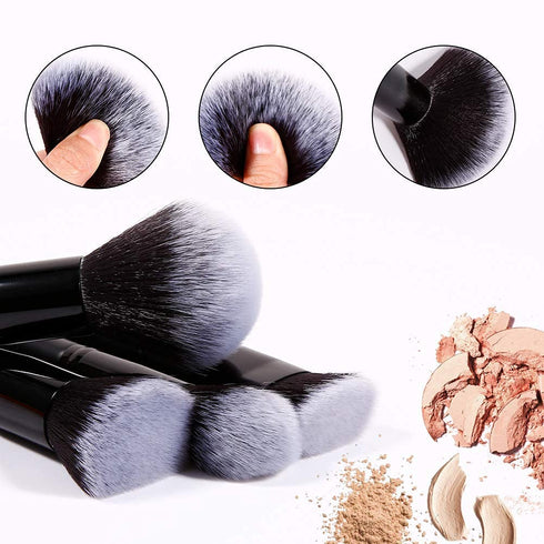DUcare Makeup Brushes 15Pcs Premium Synthetic Kabuki Makeup Brush Set, Professional Foundation Concealers Powder Blush Blending Face Eye Shadows B...