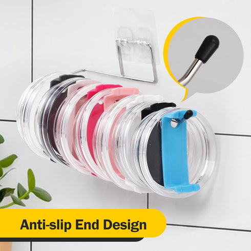 2 Pack Tumbler Lid Organizer, Space Saving Cup Lid Organizer for Kitchen Cabinets for Yeti Tumbler/Stanley Tumbler, Self-Adhesive Tumbler Lid Orga...