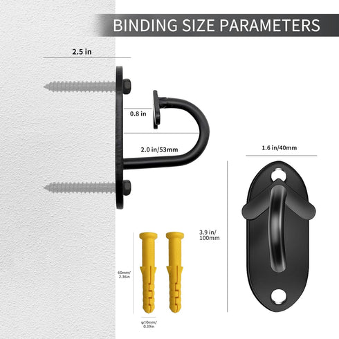 Resistance Band Wall Anchors - Workout Wall Mount Hooks, Ceiling Mounted Hook Exercise Station for BodyWeight Straps, Strength Training, Physical ...