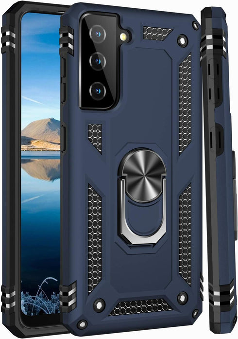 IKAZZ for Galaxy S21 Case,Military Grade Shockproof Heavy Duty Protective Phone Cover Pass 16ft Drop Test with Magnetic Kickstand Car Mount Holder...
