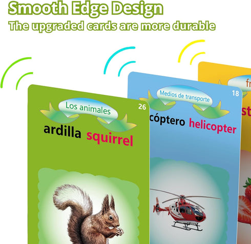 Spanish English Bilingual Talking Flash Cards for Toddlers, Montessori Learning Toys,Learning Resources Speech Therapy Toys,Kindergarten Preschool...