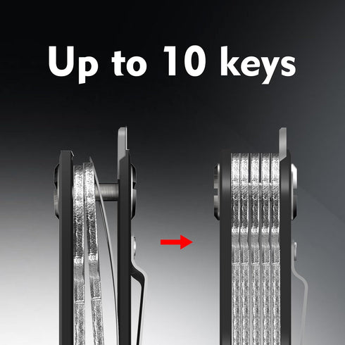 Key Organizer Key Chain - Minimalist Compact 10 Keys Holder, Carbon Fiber Lightweight Key Case with Belt Clip for Men...