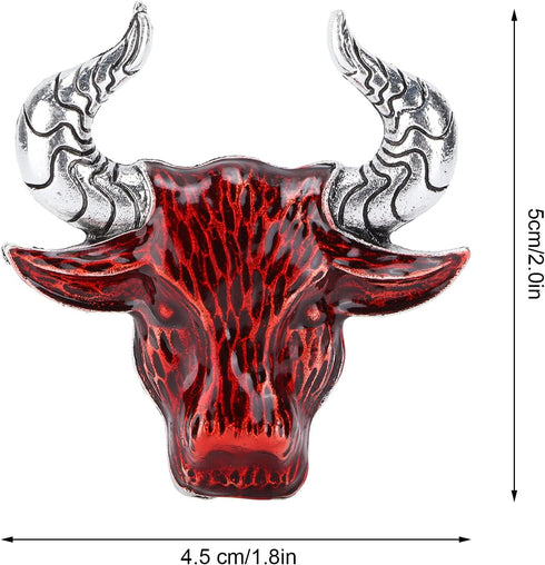 OX Head Brooch, Cattle Brooch Animal Brooches 1.8 X 2.0in Small and Charming Shape for Christmas(Silver horns)...