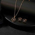 EVEVIC Dainty Flower Pendant Necklace Earrings for Women 14K Gold Plated Hypoallergenic Jewelry Sets...