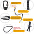 3 Pack Retractable Tool Lanyard, Safety Fall Protection Tools Leash with Aluminum Screw Lock Carabiner Clip and Adjustable Loop End, Tough Scaffol...