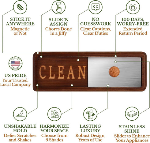 TEYGA Dishwasher Magnet Clean Dirty Sign Indicator - Clean Dirty Dishwasher Magnet, Dirty Clean Dishwasher Magnet, Clean and Dirty Dishwasher Magn...
