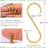 12-Pack 3.95" Brass S Hooks for Hanging – Heavy-Duty S-Shaped Hook for Coffee Cups Mug Coat Clothes Storage Hangers Kitchen Pot Pan Racks...
