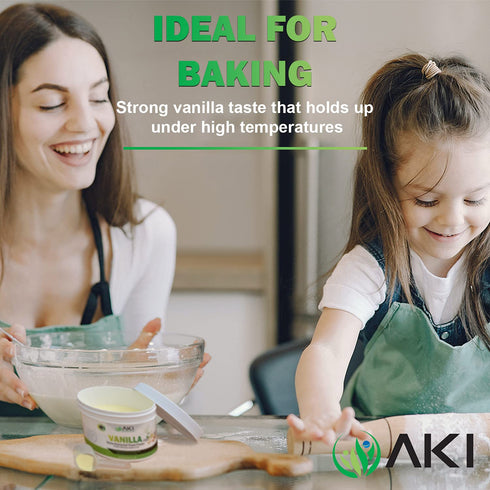 Aki Fine Vanilla Powder Extract From Beans (5.29oz/150g) - Water Extracted Powder Ideal For Baking, Cooking Flavoring - Delicious Vanilla Flavor &...