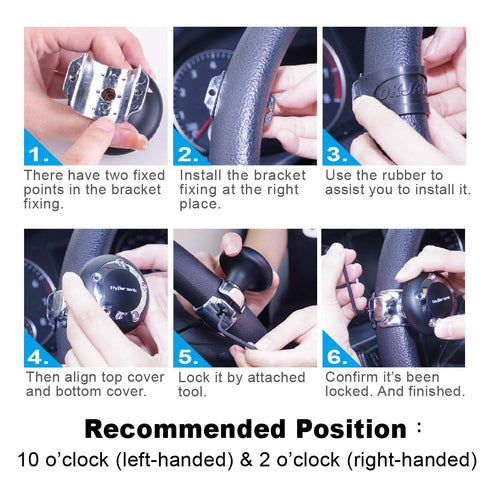 Hypersonic Vehicle Power Handle Car Steering Wheel Spinner Accessory Knob Universal Fit for Car (black)...